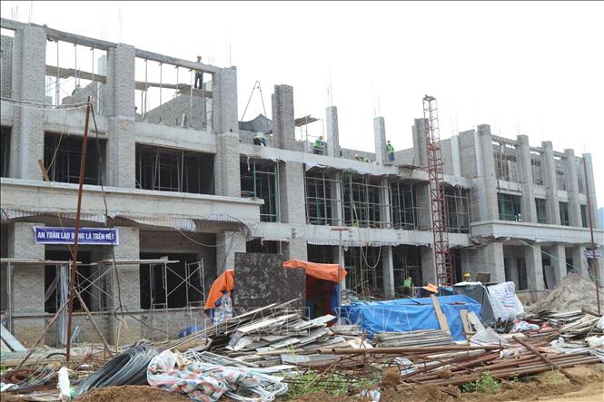 Dự án Xây dựng nhà làm việc liên ngành cho các lực lượng chức năng tại đường chuyên dụng vận chuyển hàng hoá khu vực mốc 1088/2-1089 dự kiến hoàn thành đưa vào sử dụng trong tháng 12/2026. Ảnh: Quang Duy - TTXVN