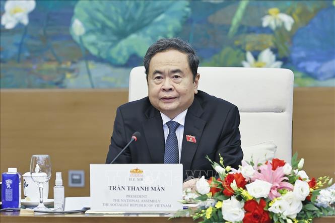 Chủ tịch Quốc hội Trần Thanh Mẫn phát biểu. Ảnh: Doãn Tấn - TTXVN
