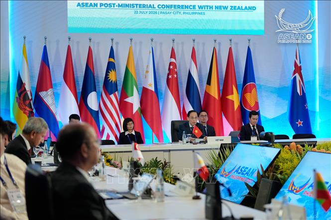 Bộ trưởng Ngoại giao Lê Hoài Trung đồng chủ trì Hội nghị Bộ trưởng Ngoại giao ASEAN-New Zealand. Ảnh: TTXVN phát