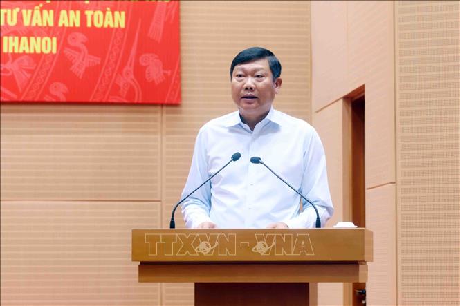 Phó Chủ tịch UBND thành phố Hà Nội Đỗ Anh Tuấn phát biểu. Ảnh: Phạm Kiên - TTXVN