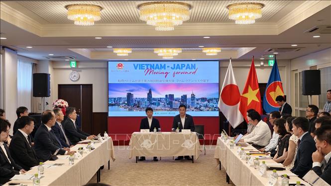 Quang cảnh tọa đàm. Ảnh: Bùi Hà- PV TTXVN tại Nhật Bản