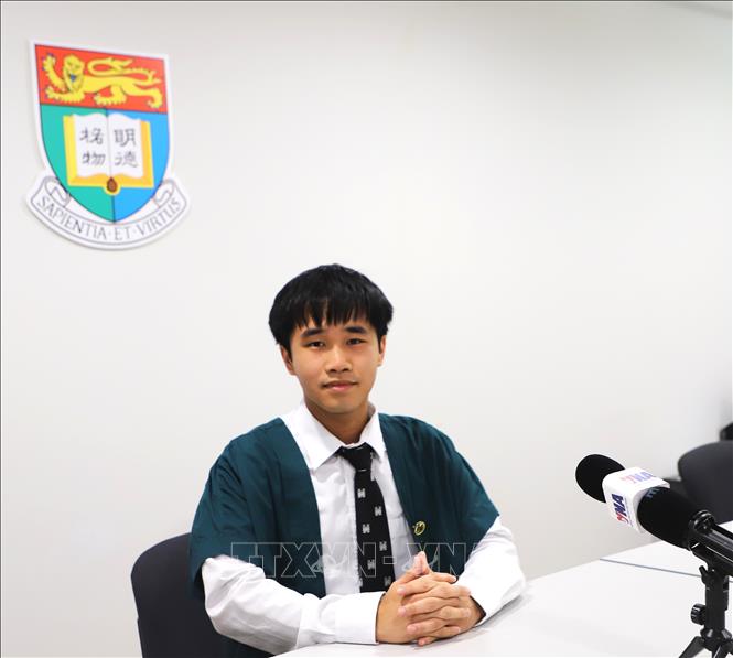 Sinh viên Đặng Đình Việt Anh, chuyên ngành Khoa học dữ liệu và Kỹ thuật tại HKU. Ảnh: Lê Anh - PVTTXVN tại Hong Kong (Trung Quốc) 
