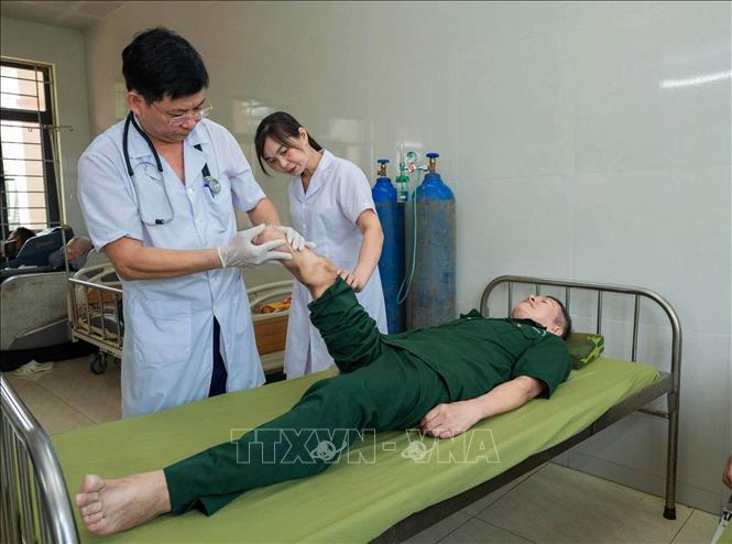 Các thương, bệnh binh được quan tâm, chăm sóc tận tình tại Cơ sở Điều dưỡng thương binh Nho Quan, tỉnh Ninh Bình. Ảnh: Thùy Dung - TTXVN
