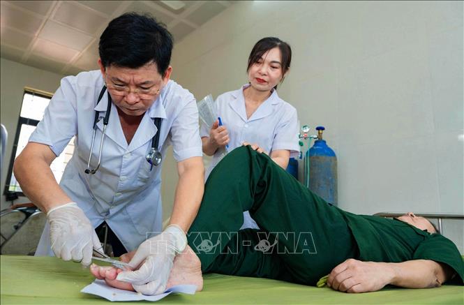 Các thương, bệnh binh được quan tâm, chăm sóc tận tình tại Cơ sở Điều dưỡng thương binh Nho Quan, tỉnh Ninh Bình. Ảnh: Thùy Dung - TTXVN