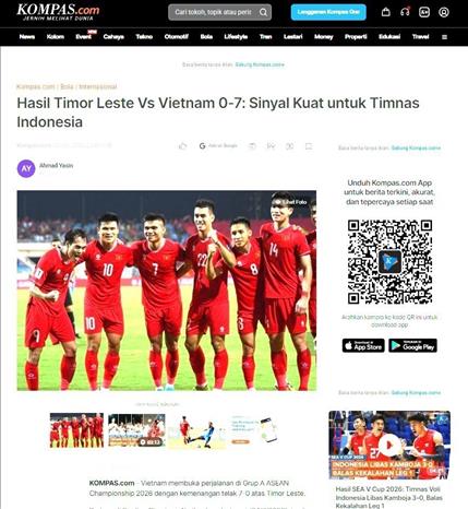 Trang Kompas dẫn nguồn Bolasport giật tít đầy cảnh giác: 