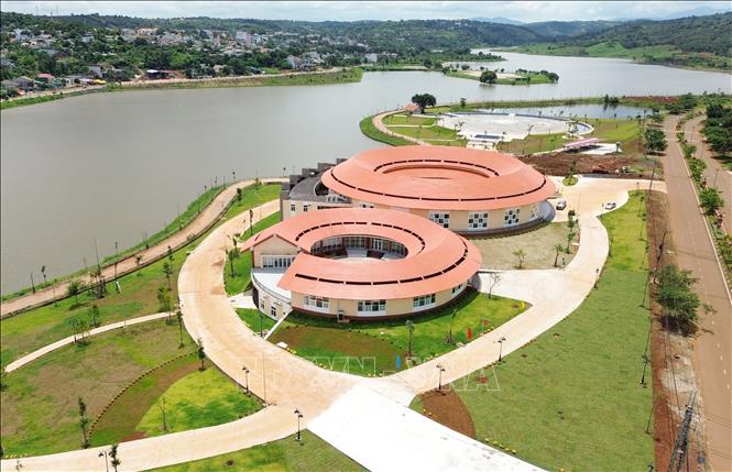 Khu liên hợp Bảo tàng - Thư viện - Công viên (phường Bắc Gia Nghĩa, tỉnh Lâm Đồng) được đầu tư đồng bộ, hiện đại. Ảnh: Nguyễn Huy Thành - TTXVN 
