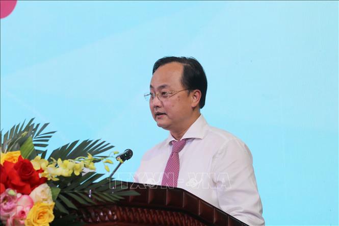 Ông Tô Huy Vũ, Bí thư Đảng ủy, Chủ tịch HĐTV Agribank Việt Nam, phát biểu tại buổi lễ. Ảnh: Quang Duy – TTXVN
