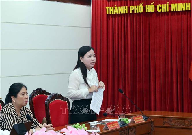 Bà Nguyễn Thị Thảo Nguyên, Phó Trưởng Ban Văn hóa-xã hội, HĐND Thành phố Hồ Chí Minh phát biểu tại Hội thảo. Ảnh: Xuân Khu-TTXVN