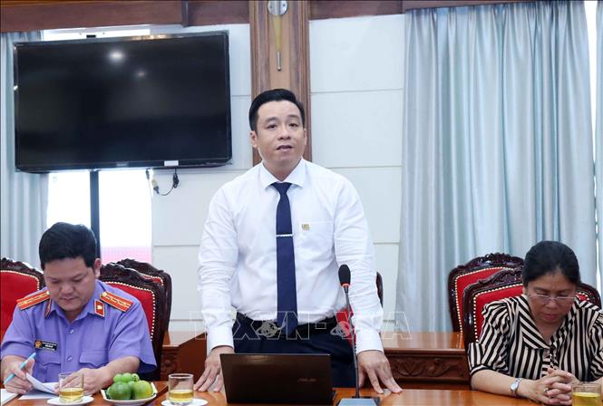 Ổng Nguyễn Trí Cường, Đại học Kinh tế- Luật, Đại học Quốc gia Thành phố Hồ Chí Minh góp ý Dự thảo Luật. Ảnh: Xuân Khu-TTXVN