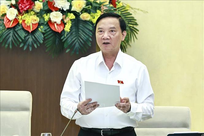 Phó Chủ tịch Quốc hội Nguyễn Khắc Định phát biểu. Ảnh: Doãn Tấn - TTXVN