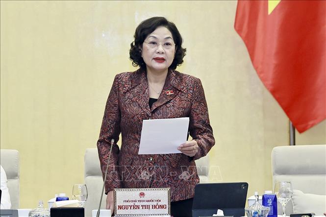 Phó Chủ tịch Quốc hội Nguyễn Thị Hồng phát biểu. Ảnh: Doãn Tấn - TTXVN