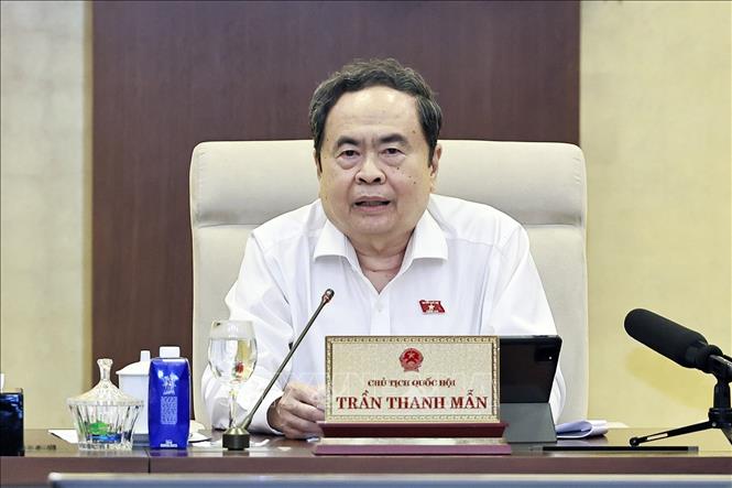Chủ tịch Quốc hội Trần Thanh Mẫn phát biểu. Ảnh: Doãn Tấn - TTXVN