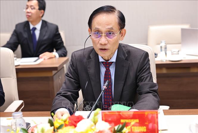 Bộ trưởng Ngoại giao Lê Hoài Trung phát biểu. Ảnh: Minh Đức - TTXVN