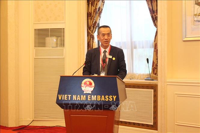 Ông Đường Công Mãn, Chủ nhiệm Trung tâm nghiên cứu hàng tươi sống bán lẻ của Trung Quốc, phát biểu tại sự kiện. Ảnh: Hải Yến - PV TTXVN tại Trung Quốc