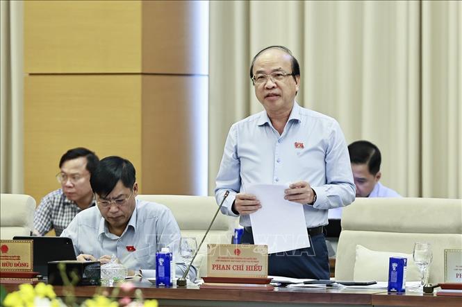 Chủ nhiệm Ủy ban Pháp luật và Tư pháp của Quốc hội Phan Chí Hiếu phát biểu. Ảnh: Doãn Tấn - TTXVN