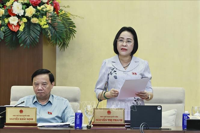 Phó Chủ tịch Quốc hội Nguyễn Thị Thanh phát biểu. Ảnh: Doãn Tấn - TTXVN