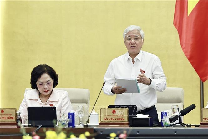 Phó Chủ tịch Thường trực Quốc hội Đỗ Văn Chiến phát biểu. Ảnh: Doãn Tấn - TTXVN