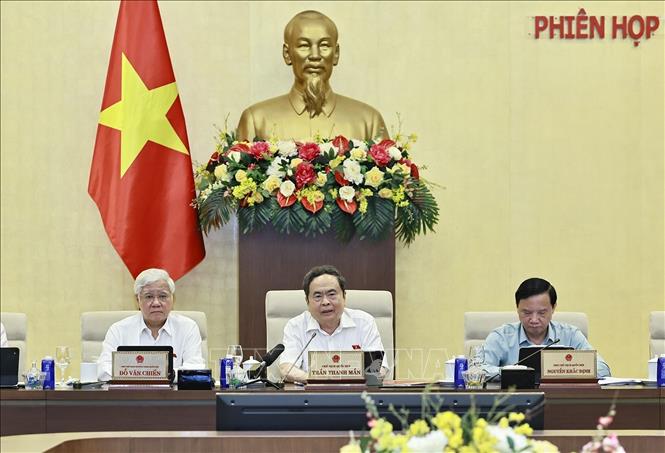 Chủ tịch Quốc hội Trần Thanh Mẫn phát biểu. Ảnh: Doãn Tấn - TTXVN