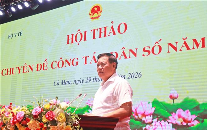 Thứ trưởng Bộ Y tế Đỗ Xuân Tuyên phát biểu chỉ đạo tại Hội thảo. Ảnh: Huỳnh Anh - TTXVN