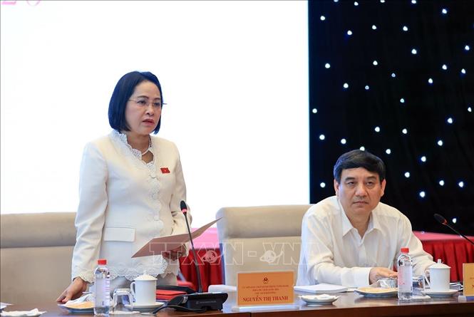 Phó Chủ tịch Quốc hội Nguyễn Thị Thanh phát biểu. Ảnh: Tuấn Anh - TTXVN