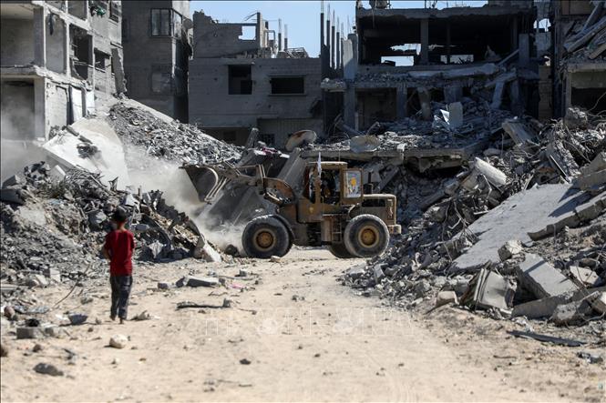 Cảnh tàn phá do xung đột tại Gaza. Ảnh: THX/TTXVN phát