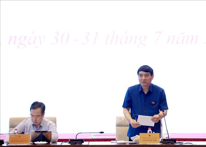 Chủ nhiệm Uỷ ban Văn hoá và Xã hội của Quốc hội Nguyễn Đắc Vinh phát biểu. Ảnh: Tuấn Anh - TTXVN