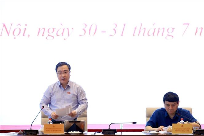Phó Chủ nhiệm Uỷ ban Văn hoá và Xã hội của Quốc hội Đặng Xuân Phương phát biểu. Ảnh: Tuấn Anh - TTXVN
