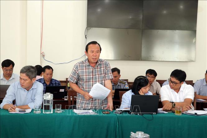 Các đại biểu phát biểu ý kiến tại buổi làm việc. Ảnh: Đoàn Mạnh Dương - TTXVN