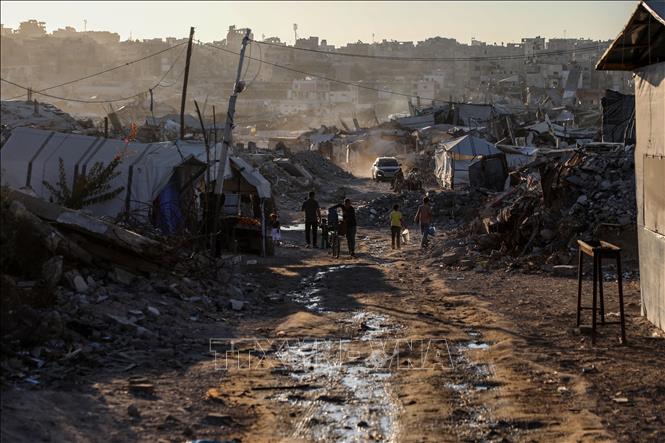Cảnh tàn phá do xung đột tại Dải Gaza. Ảnh: THX/TTXVN phát