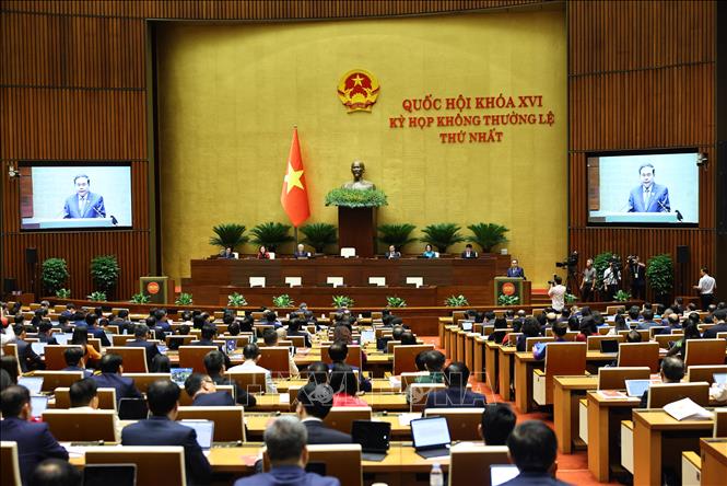 Quang cảnh Kỳ họp không thường lệ thứ Nhất, Quốc hội khóa XVI. Ảnh: Minh Đức - TTXVN