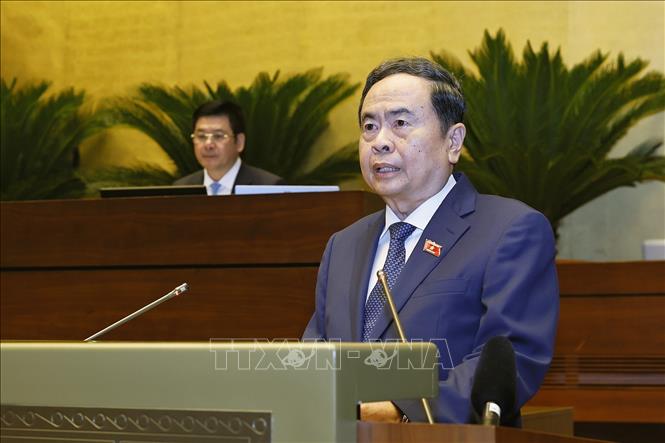 Chủ tịch Quốc hội Trần Thanh Mẫn phát biểu khai mạc Kỳ họp không thường lệ thứ nhất, Quốc hội khoá XVI. Ảnh: Doãn Tấn - TTXVN