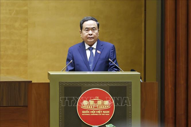 Chủ tịch Quốc hội Trần Thanh Mẫn phát biểu khai mạc Kỳ họp không thường lệ thứ nhất, Quốc hội khoá XVI. Ảnh: Doãn Tấn - TTXVN