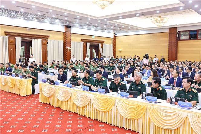 Các đại biểu tham dự phiên họp Bộ Quốc phòng Bộ Công an – Bộ Ngoại giao. Ảnh: Minh Đức – TTXVN