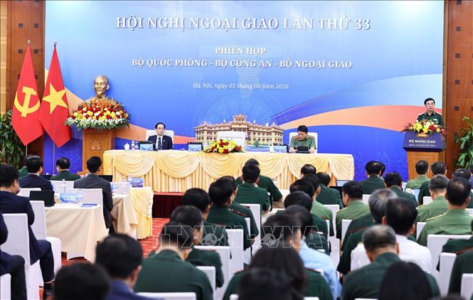Quang cảnh phiên họp Bộ Quốc phòng – Bộ Công an – Bộ Ngoại giao. Ảnh: Minh Đức – TTXVN
