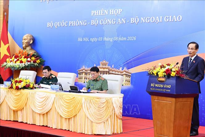 Bộ trưởng Bộ Ngoại giao Lê Hoài Trung phát biểu. Ảnh: Minh Đức – TTXVN