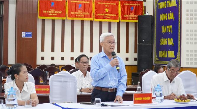 Ông Phạm Thái Bình, Tổng Giám đốc Công ty Cổ phần Nông nghiệp công nghệ cao Trung An phát biểu. Ảnh: Văn Sĩ - TTXVN                                   