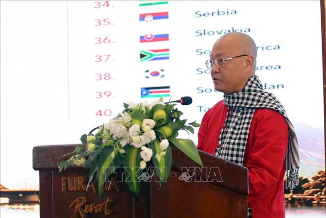 Ông Võ An Nguyên, Trưởng Ban Tổ chức cuộc thi, Giám đốc điều hành Future Star World phát biểu công bố các thông tin về cuộc thi. Ảnh: Trần Lê Lâm - TTXVN 