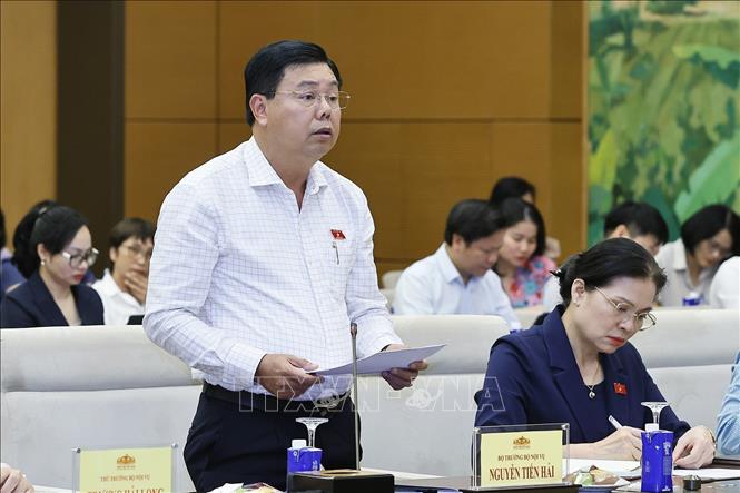 Bộ trưởng Bộ Nội vụ Nguyễn Tiến Hải phát biểu. Ảnh: Doãn Tấn - TTXVN