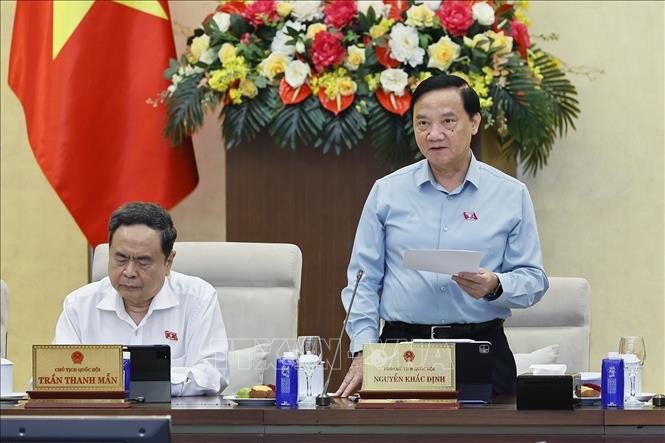 Phó Chủ tịch Quốc hội Nguyễn Khắc Định phát biểu. Ảnh: Doãn Tấn - TTXVN