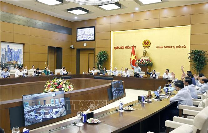 Ủy ban Thường vụ Quốc hội biểu quyết. Ảnh: Doãn Tấn - TTXVN