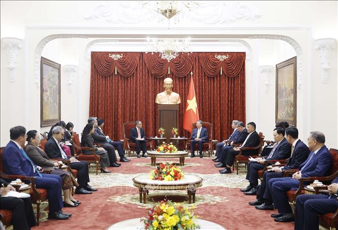 Tổng Bí thư, Chủ tịch nước Tô Lâm tiếp Đại sứ, Đại biện các nước ASEAN tại Hà Nội. Ảnh: Thống Nhất - TTXVN
