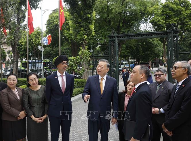 Tổng Bí thư, Chủ tịch nước Tô Lâm tiếp Đại sứ, Đại biện các nước ASEAN tại Hà Nội. Ảnh: Thống Nhất - TTXVN

