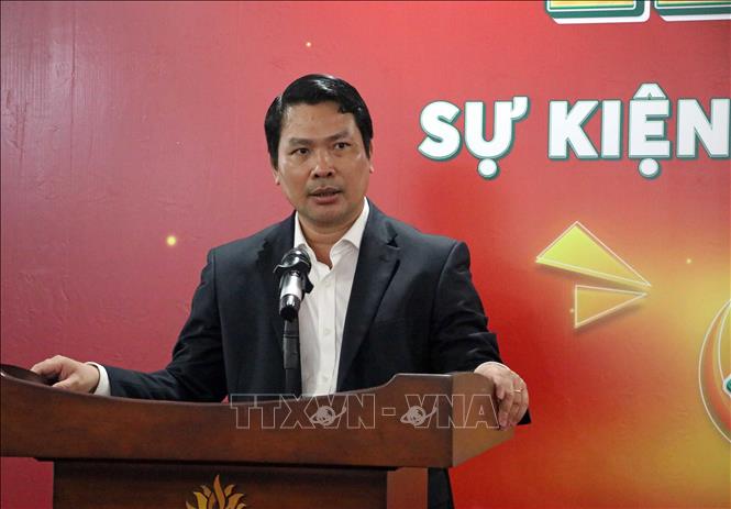Giám đốc Sở Công Thương thành phố Cần Thơ Hà Vũ Sơn phát biểu tại lễ khai mạc. Ảnh: Trung Kiên - TTXVN