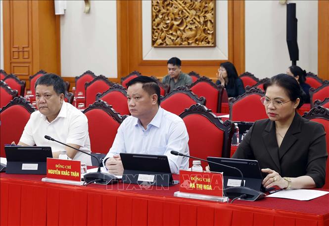 Các đại biểu tham dự Phiên họp thứ nhất Ban Chỉ đạo Trung ương về tổng kết thực tiễn và nghiên cứu sửa đổi, bổ sung Điều lệ Đảng. Ảnh: Thống Nhất - TTXVN