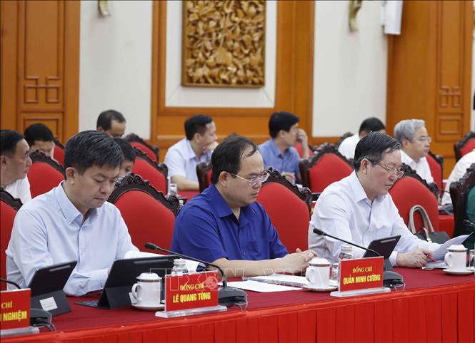 Các đại biểu tham dự Phiên họp thứ nhất Ban Chỉ đạo Trung ương về tổng kết thực tiễn và nghiên cứu sửa đổi, bổ sung Điều lệ Đảng. Ảnh: Thống Nhất - TTXVN
