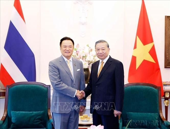 Tổng Bí thư, Chủ tịch nước Tô Lâm tiếp Thủ tướng Thái Lan Anutin Charnvirakul nhân dịp thăm chính thức Việt Nam và dự Diễn đàn Tương lai ASEAN lần thứ ba (Hà Nội, 9/6/2026). Ảnh: Thống Nhất – TTXVN