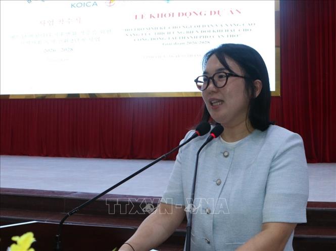 Đại diện văn phòng Koica Việt Nam phát biểu. Ảnh: Duy Khương - TTXVN