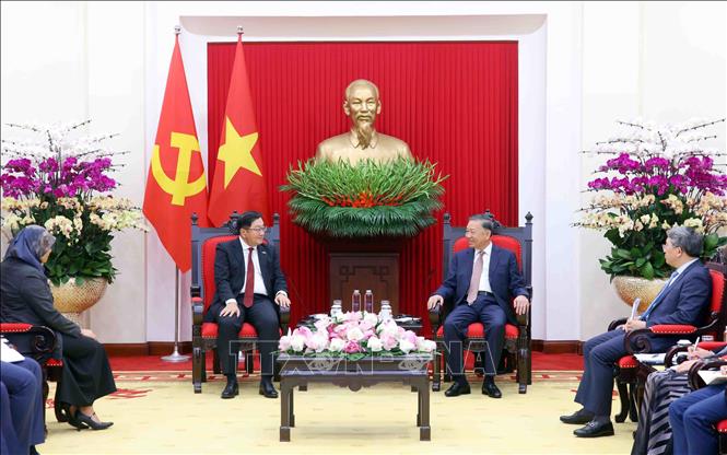 Tổng Bí thư, Chủ tịch nước Tô Lâm tiếp Đại sứ Đặc mệnh toàn quyền Malaysia tại Việt Nam Dato’ Tan Yang Thai. Ảnh: Phạm Kiên - TTXVN