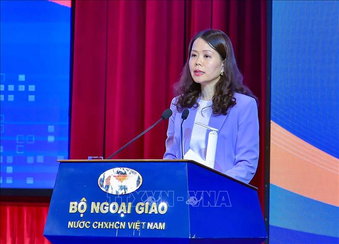 Thứ trưởng Bộ Ngoại giao Nguyễn Minh Hằng phát biểu. Ảnh: TTXVN