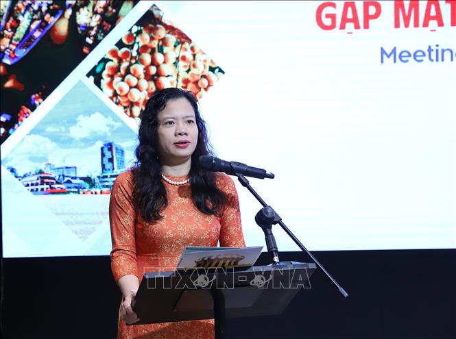 Bà Hoàng Diễm Hạnh, Đại biện Đại sứ quán Việt Nam tại Thái Lan, đánh giá cao việc thành phố Cần Thơ chọn Thái Lan là điểm đến cho chương trình xúc tiến thương mại. Ảnh: Đỗ Sinh - P/v TTXVN tại Thái Lan